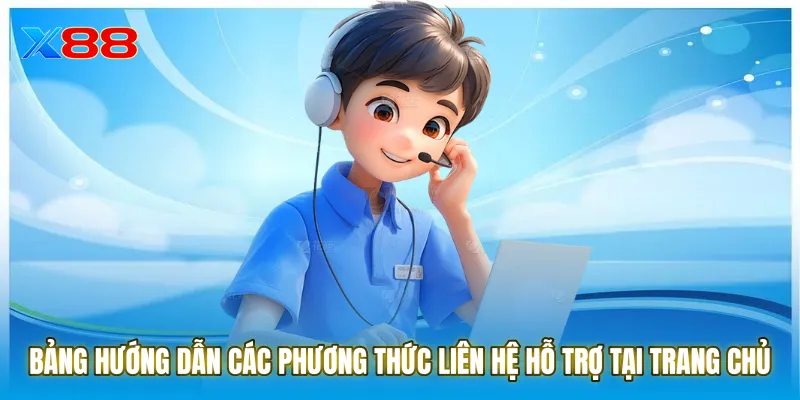 Bảng hướng dẫn các phương thức liên hệ hỗ trợ tại trang chủ